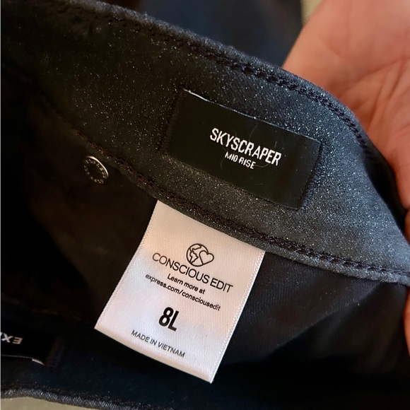 Express Black Glitter Jeans, Bootcut with Vented Hem, 8L - Picture 5 of 7